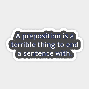 Preposition - outlined letters Sticker